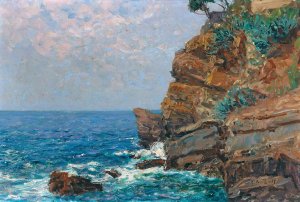 On The Sestri Levante Coast by Alfred Zoff Oil Painting