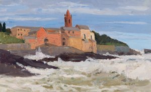 San Giuliano In Genoa by Alfred Zoff Oil Painting