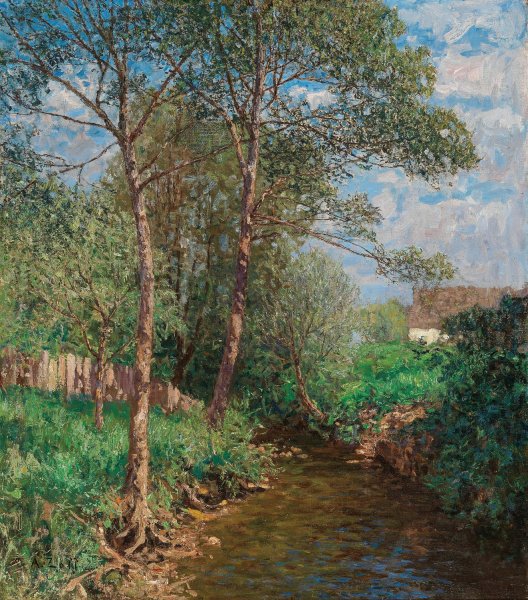 Main Product Photo of Sonnige Bachlandschaft Painting by Alfred Zoff