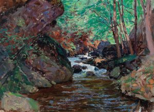 The Course of a Stream by Alfred Zoff Oil Painting