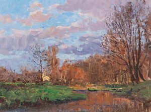 The Meadow Near Krems by Alfred Zoff Oil Painting