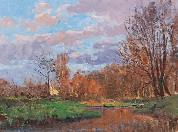 Main Product Photo of The Meadow Near Krems Painting by Alfred Zoff