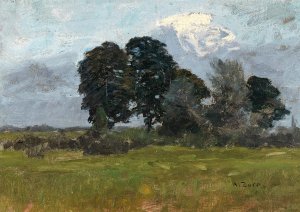 Trees in a Landscape by Alfred Zoff Oil Painting