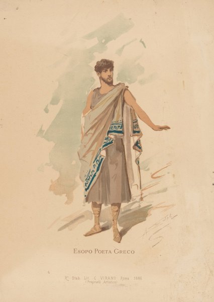 Esopo Poeta Greco  by Alfredo Edel - Hand-Painted Oil Painting Reproduction