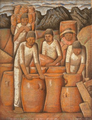 Alfareros by Alfredo Ramos Martinez Oil Painting