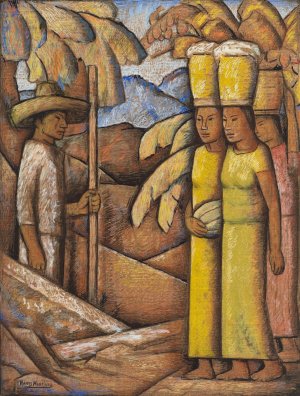 Vendedoras de tamales by Alfredo Ramos Martinez Oil Painting