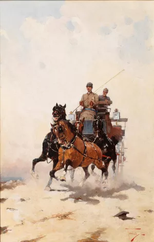 A Wild Coach Journey Oil painting by Alfredo Tominz