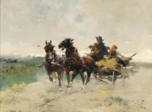 Returning Home From The Fields Oil painting by Alfredo Tominz