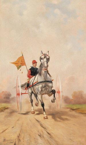 The Sulky Race by Alfredo Tominz Oil Painting