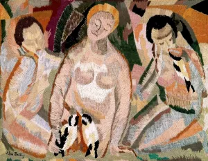 Bathers with Birds by Alice Bailly - Oil Painting Reproduction