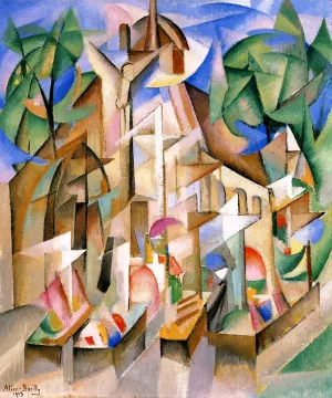 Cemetery painting by Alice Bailly