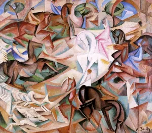 Equestrian Fantasy with Pink Lady Oil Painting by Alice Bailly - Bestsellers