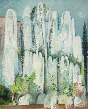 Fontaine dans un jardin de Rome by Alice Bailly Oil Painting
