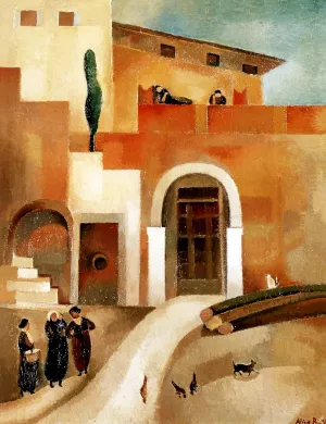 Italian Landscape IV also known as Courtyard Interior at Torbole Lac de Garde by Alice Bailly - Oil Painting Reproduction