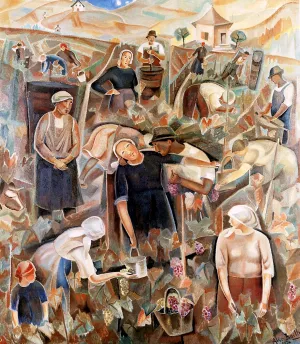 Land of the Vineyards also known as Harvest by Alice Bailly Oil Painting