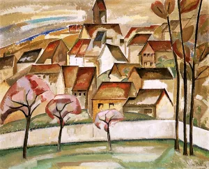 Landscape also known as Tiered Village by Alice Bailly Oil Painting