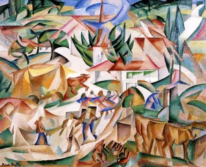Landscape of Jorat also known as Village of Jorat by Alice Bailly - Oil Painting Reproduction