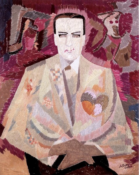 Main Product Photo of Man with a Gold Heart, Portrait of Werner Reinhart Painting by Alice Bailly