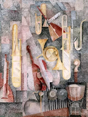 Music - Modern also known as Instruments by Alice Bailly - Oil Painting Reproduction