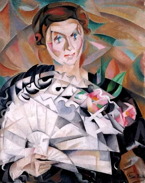 Playing with a Fan (Portrait of Louisa Bally, the Artist's Sister) painting by Alice Bailly