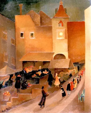 Small Market in Venice by Alice Bailly Oil Painting