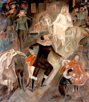 The Strange Party 3rd Version, Hommage to Alain-Fournier painting by Alice Bailly