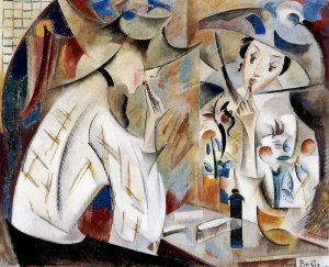 Woman at the Mirror by Alice Bailly Oil Painting