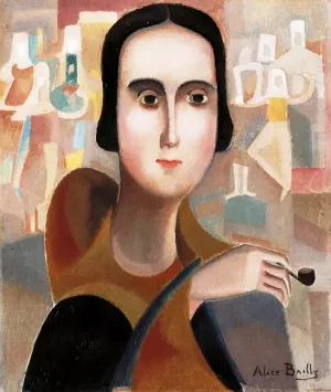 Young Woman with a Pipe Andree Vaurabourg painting by Alice Bailly