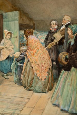 Bleak House interior illustration by Alice Barber Stephens Oil Painting