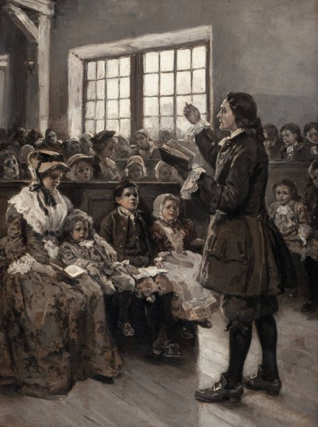 John Wesley Teaching His Sunday School  by Alice Barber Stephens - Hand-Painted Oil Painting Reproduction