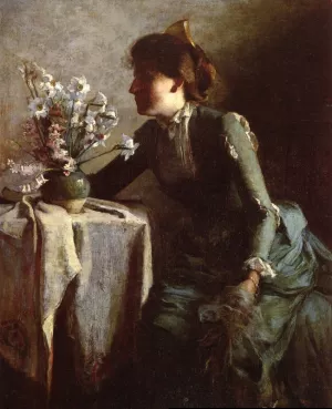 Portrait of Gertrude E. Kellogg by Alice De Wolff Kellogg Oil Painting