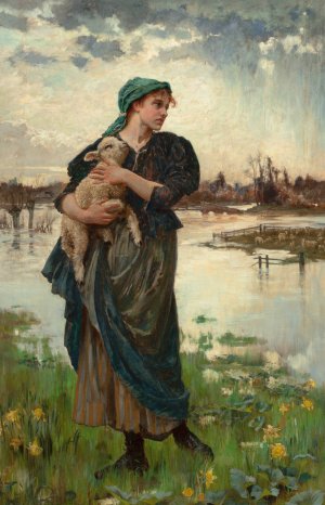 The Faithful Shepherdess by Alice Havers Oil Painting