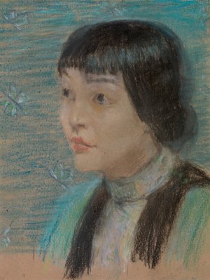 Anna May Wong by Alice Pike Barney Oil Painting