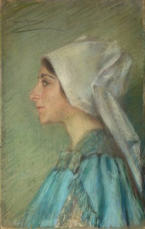Brittany Bonnet by Alice Pike Barney Oil Painting