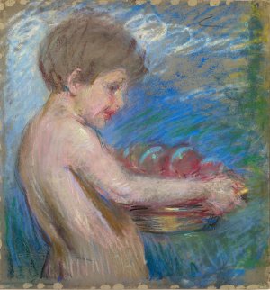 Child with Fruit by Alice Pike Barney Oil Painting