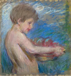 Child with Fruit by Alice Pike Barney Oil Painting