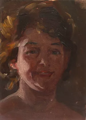 Head of the Artist by Alice Pike Barney Oil Painting