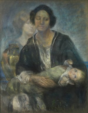 Italian Woman with Child by Alice Pike Barney Oil Painting
