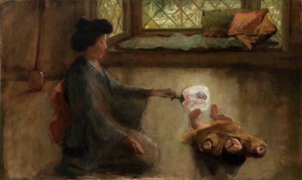 Japanese Lullaby  by Alice Pike Barney - Hand-Painted Oil Painting Reproduction