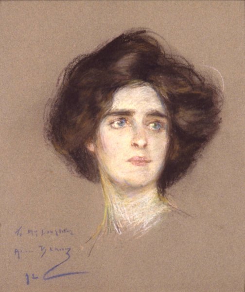Laura Attentive  by Alice Pike Barney - Hand-Painted Oil Painting Reproduction