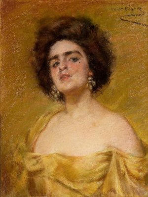 Laura In Yellow by Alice Pike Barney Oil Painting
