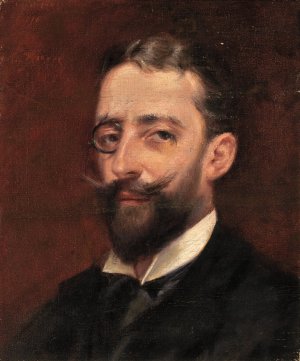 Man with Monocle by Alice Pike Barney Oil Painting
