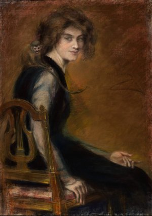 Monkey Pet by Alice Pike Barney Oil Painting