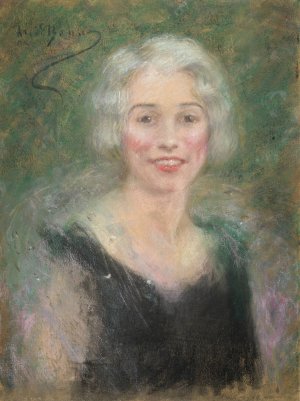 Mrs. Leslie Carter by Alice Pike Barney Oil Painting