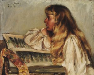 Natalie and Missal by Alice Pike Barney Oil Painting
