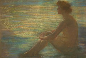 Nude against Sea by Alice Pike Barney Oil Painting