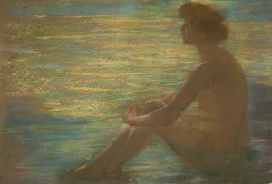 Nude against Sea by Alice Pike Barney Oil Painting