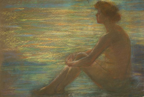 Nude against Sea by Alice Pike Barney - Hand-Painted Oil Painting Reproduction