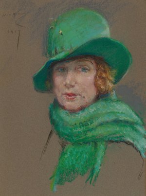 Odette Tyler Shepherd by Alice Pike Barney Oil Painting