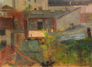 Rooftops by Alice Pike Barney Oil Painting